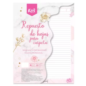 HOJA PARA CARPETA CARTA C/100 KIUT RAYA ATADO DE 2 PZAS.