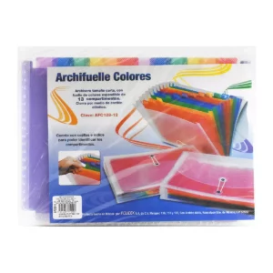 ARCHIVO EXPANDIBLE CARTA 12DIV C/INDICE AFC128-12 TRASLUCIDO ATADO DE 2 PZAS.