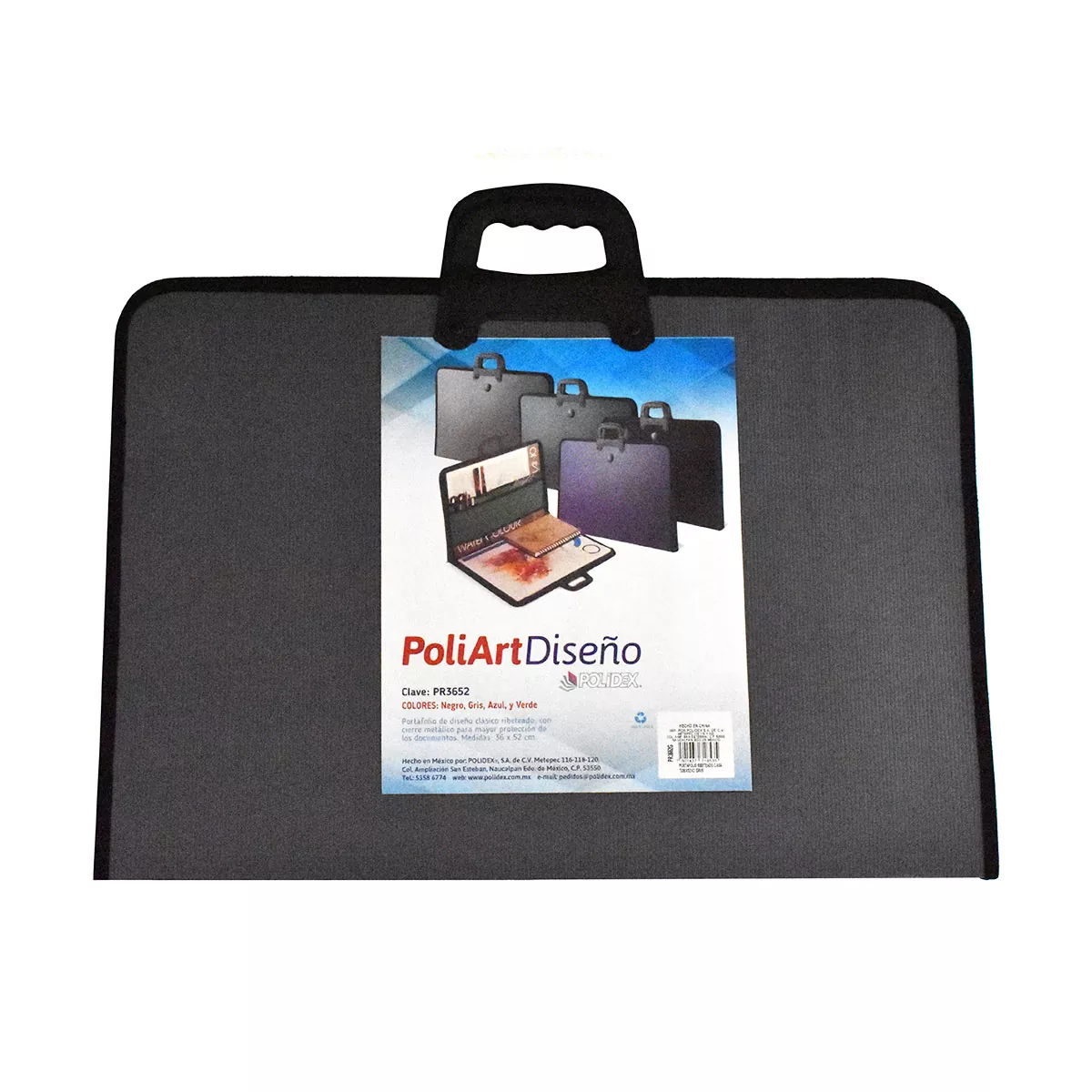 PORTAFOLIO RIBETEADO C/CIERRE PR3652 GRIS