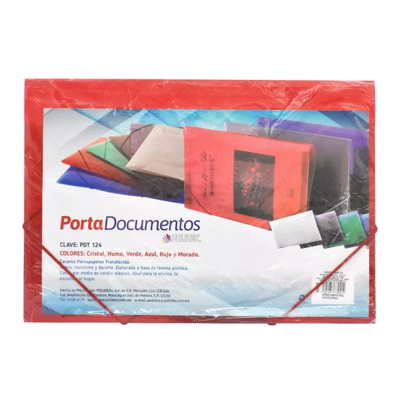 PORTADOCUMENTOS OFICIO TRAS PDT124 ROJO ATADO DE 2 PZAS.