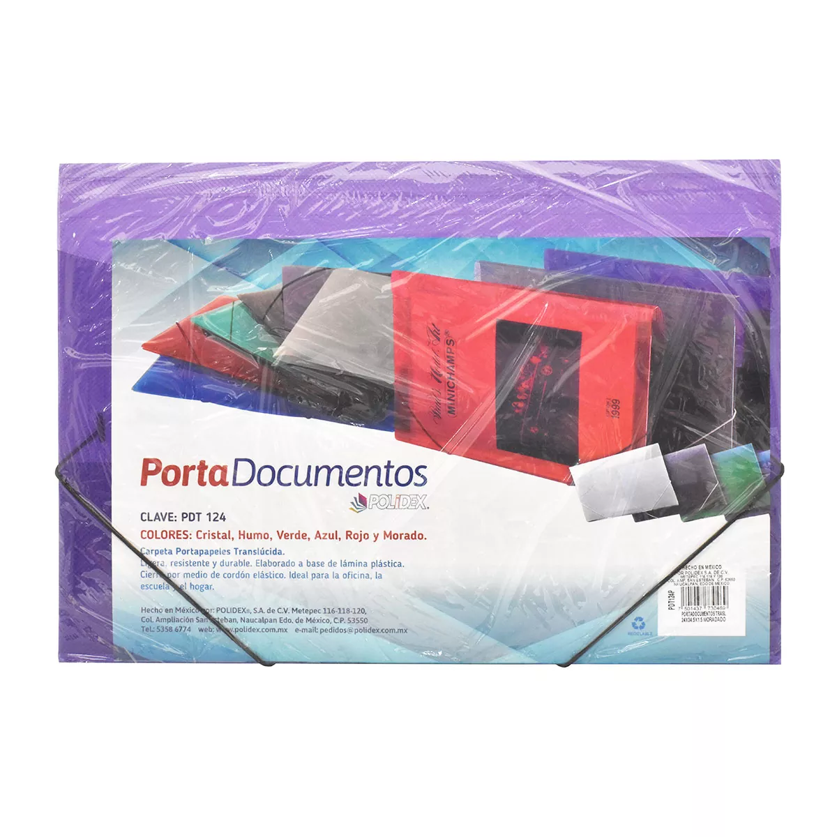 PORTADOCUMENTOS OFICIO TRAS PDT124 MORADO ATADO DE 2 PZAS.