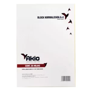 BLOCK LEDGER A-4 AMARILLO C/25 ATADO DE 5 PZAS.