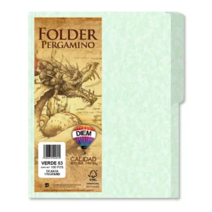 FOLDER CARTA PERGAMINO 176G C/25 VERDE