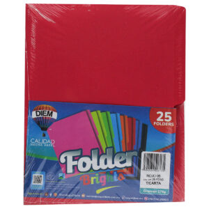 FOLDER CARTA 176GRS C/25 FF05 ROJO