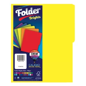 FOLDER CARTA 176GRS C/25 FF10 AMARILLO ELECTRICO