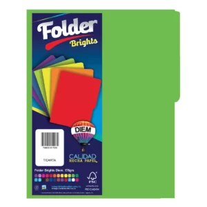 FOLDER CARTA 176GRS C/25 FF12 VERDE LIMON