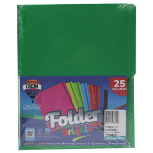 FOLDER CARTA 176GRS C/25 FF13 VERDE BANDERA