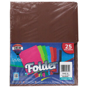 FOLDER CARTA 176GRS C/25 CAFE OSCURO
