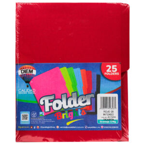FOLDER CARTA 176GRS C/25 FF28 ROJO INTENSO