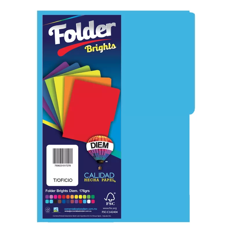 FOLDER OFICIO 176GRS C/25 FFTO30 AZUL INTENSO