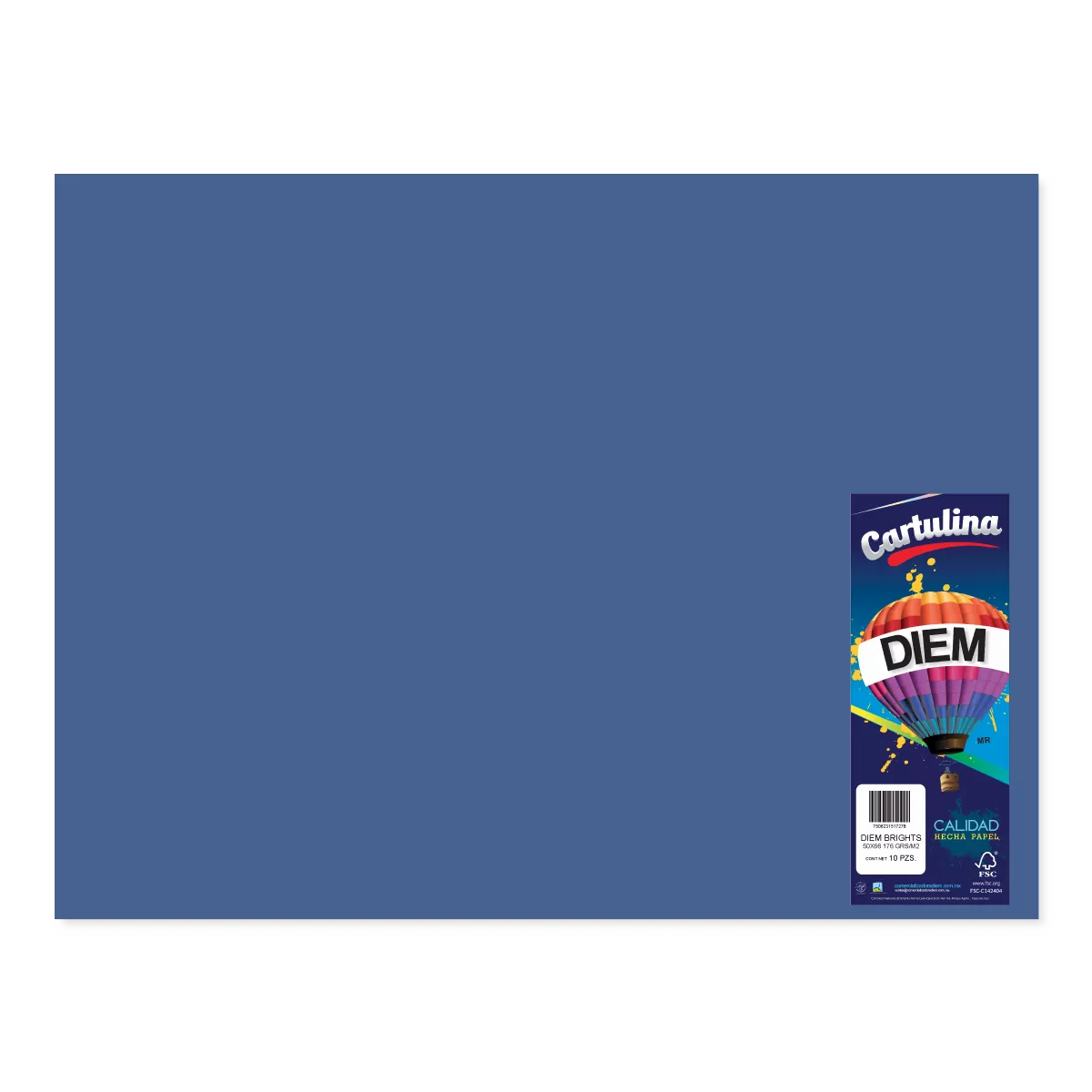CARTULINA 50X66CM 176GRS C/10 COBALTO