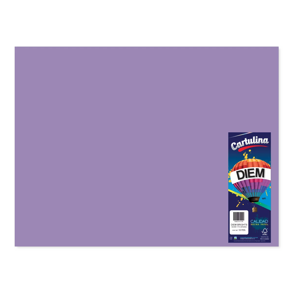CARTULINA 50X66CM 176GRS C/10 MORADO