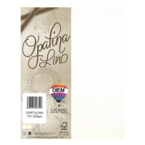 CARTULINA OPALINA CARTA LINO 225GRS BLANCA C/100