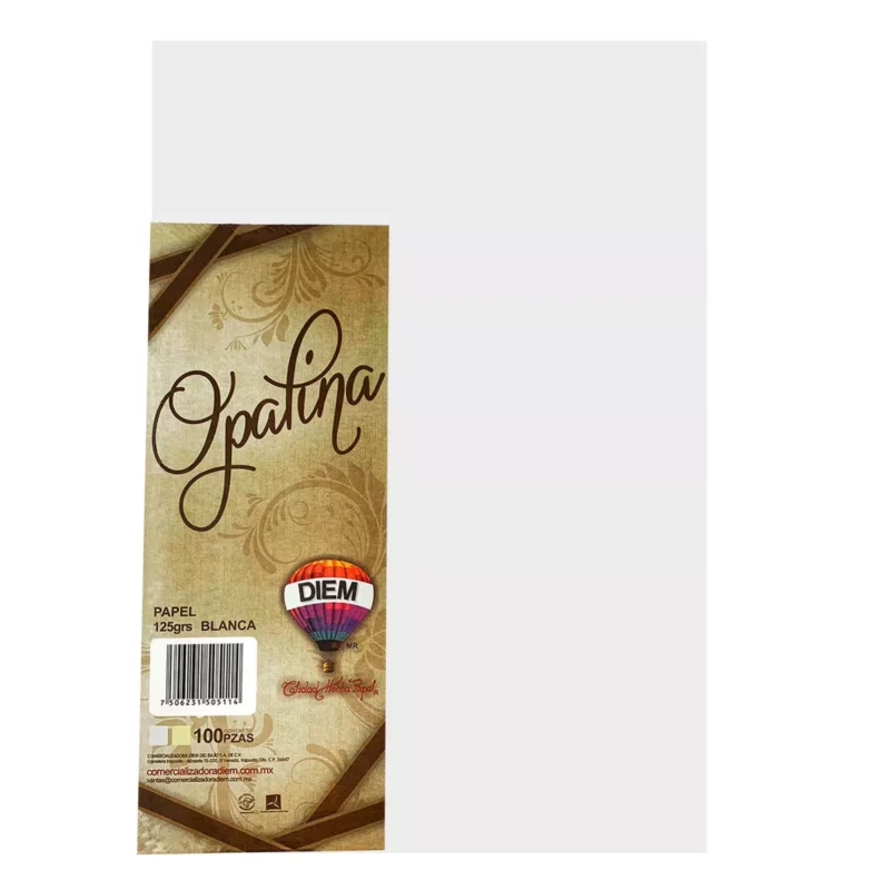 PAPEL OPALINA DOBLE CARTA 125GRS BLANCA C/100