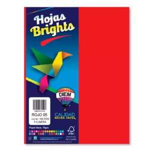 HOJA CARTA FLUORESCENTE C/100 100F05 ROJO