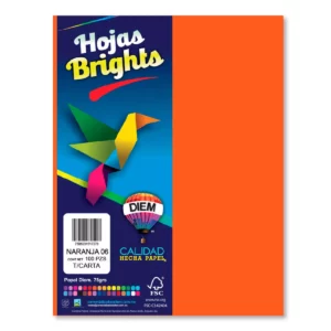 HOJA CARTA FLUORESCENTE C/100 100F06 NARANJA