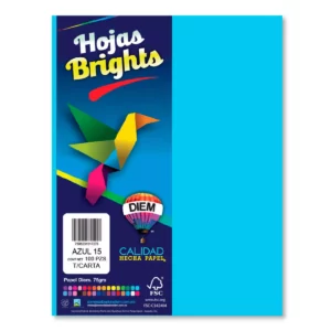 HOJA CARTA FLUORESCENTE C/100 100F15 AZUL