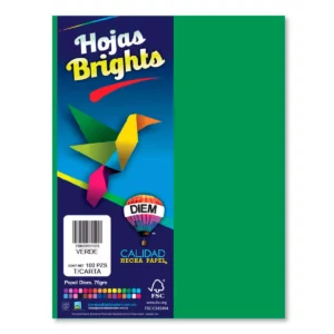 HOJA CARTA FLUORESCENTE C/100 100F26 VERDE SELVA