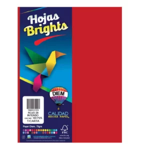 HOJA CARTA FLUORESCENTE C/100 100F28 ROJO INTENSO