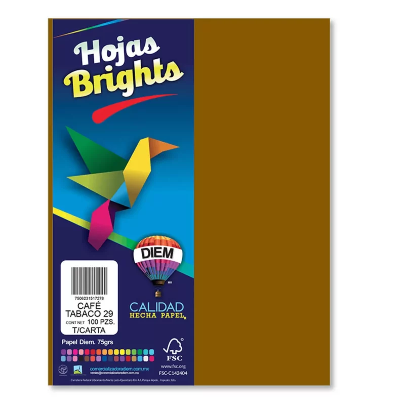 HOJA CARTA FLUORESCENTE C/100 100F29 CAFE TABACO