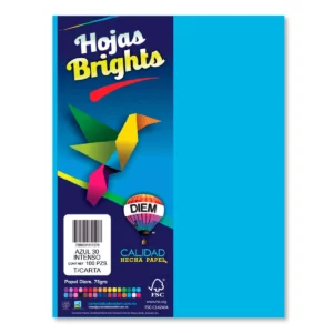 HOJA CARTA FLUORESCENTE C/100 100F30 AZUL INTENSO
