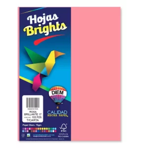 HOJA CARTA FLUORESCENTE C/100 100F17 ROSA BRILLANTE