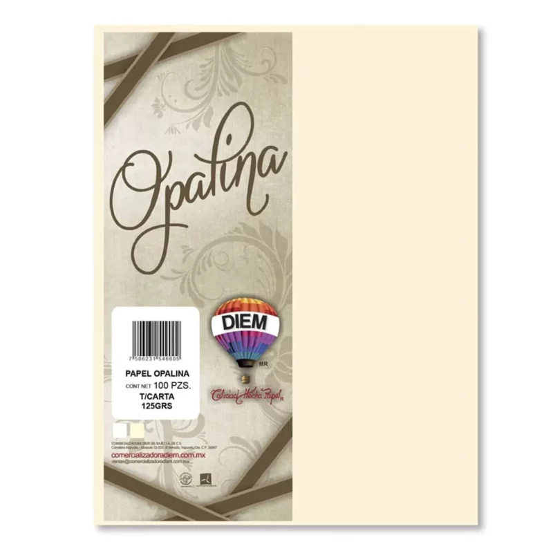 PAPEL OPALINA CARTA MARFIL 125GRS C/100