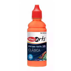 PINTURA TEXTIL VINCI 30ML NARANJA ATADO DE 6 PZAS.