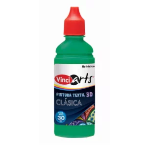 PINTURA TEXTIL VINCI 30ML VERDE OBSCURO ATADO DE 6 PZAS.