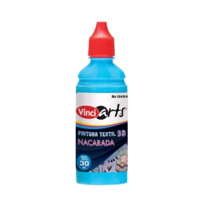 PINTURA TEXTIL VINCI 30ML NACARADA AZUL CLARO ATADO DE 6 PZAS.