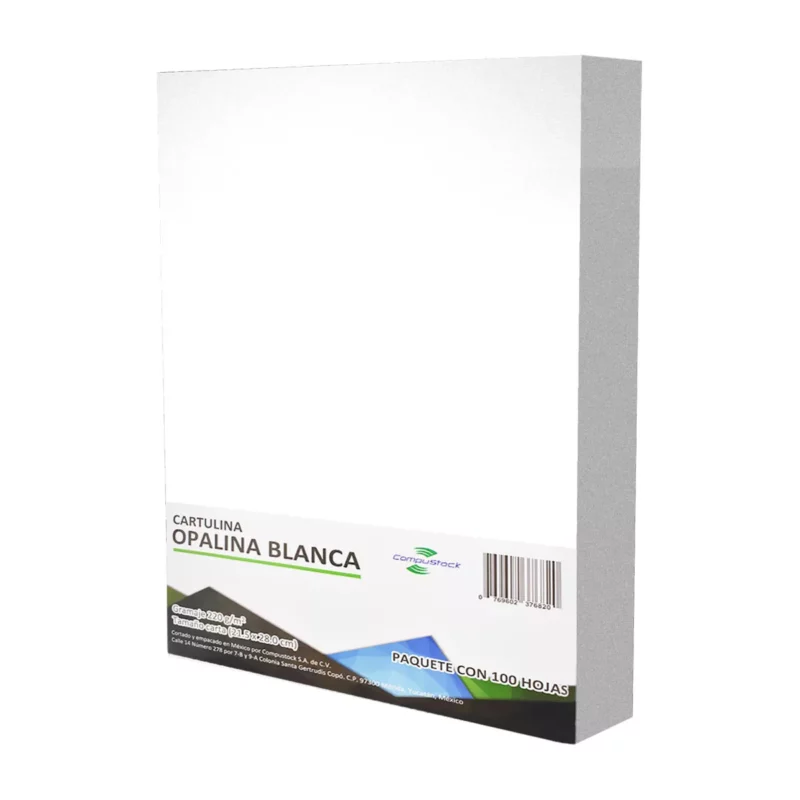 CARTULINA CARTA OPALINA BLANCA 220GRS C/100