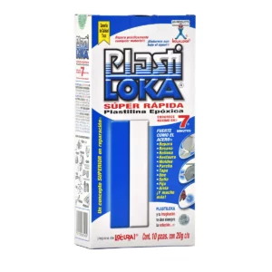 PLASTILOKA 20GRS SUPER RAPIDA AZUL . ATADO DE 10 PZAS.