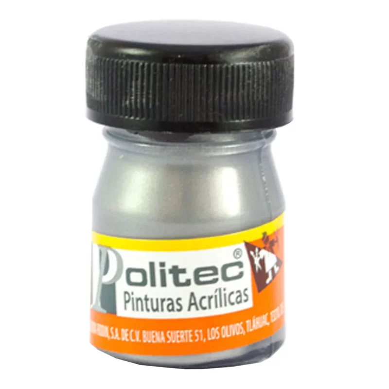 PINTURA ACRILICA METALICA 20ML 517 GRIS ATADO DE 12 PZAS.