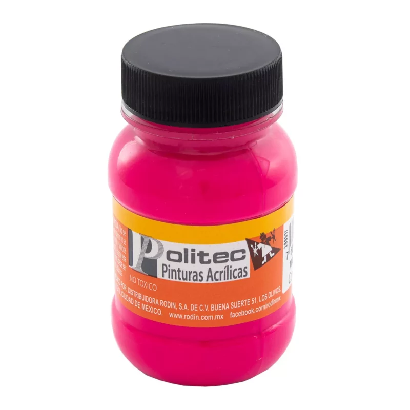 PINTURA ACRILICA FLOUR 100ML 807 MAGENTA ATADO DE 3 PZAS.