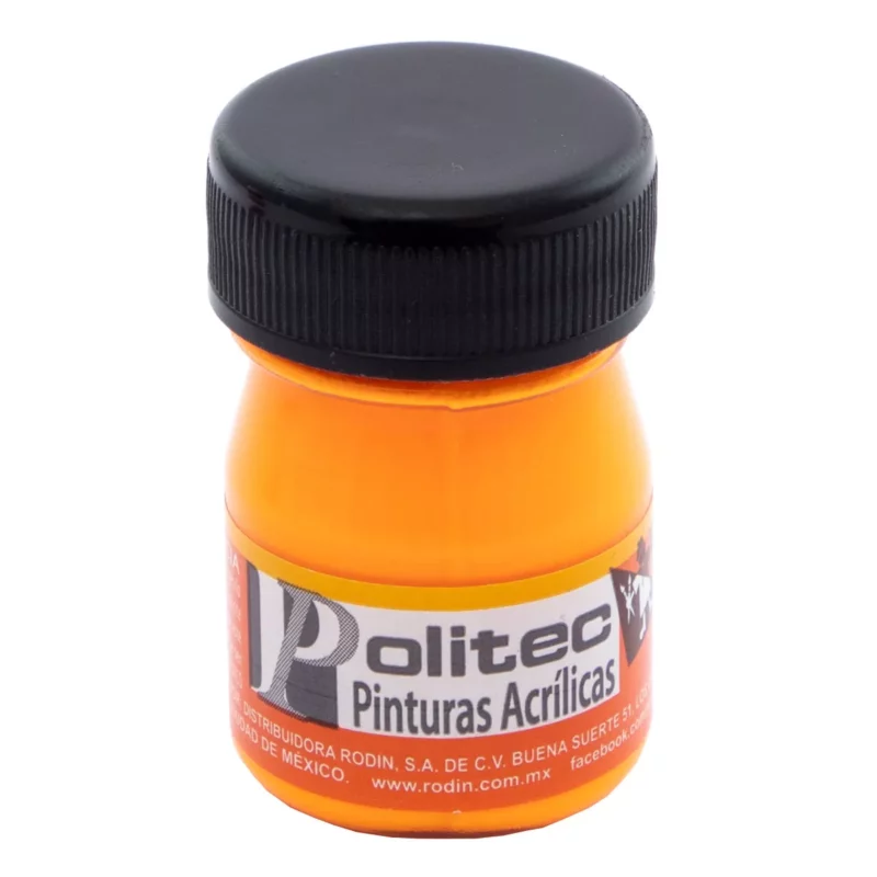 PINTURA ACRILICA FLUOR 20ML 803 NARANJA ATADO DE 12 PZAS.