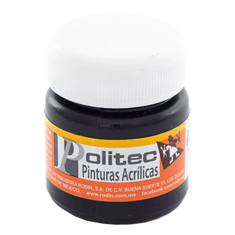 PINTURA ACRILICA MATE 30ML 302 NEGRO INTENSO ATADO DE 5 PZAS.