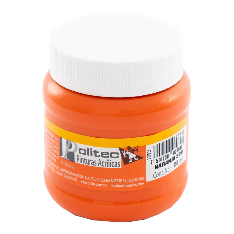 PINTURA ACRILICA MATE 250ML 308 NARANJA