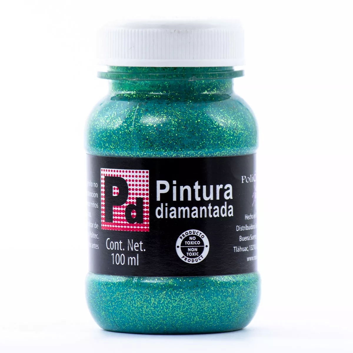 PINTURA DIAMANTADA RODIN 100ML VERDE ATADO DE 3 PZAS.
