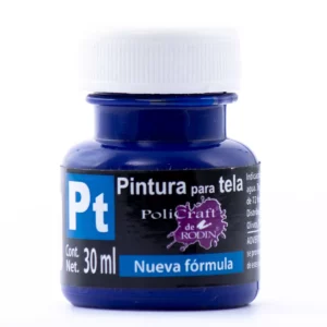 PINTURA TELA POLICRAFT 30ML 1310 AZUL COBALTO ATADO DE 10 PZAS.