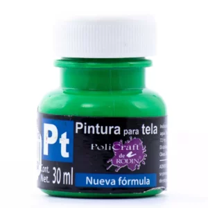 PINTURA TELA POLICRAFT 30ML 1312 VERDE CLARO ATADO DE 10 PZAS.
