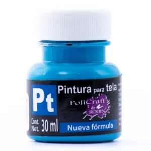 PINTURA TELA POLICRAFT 30ML 1313 AZUL CELESTE ATADO DE 10 PZAS.