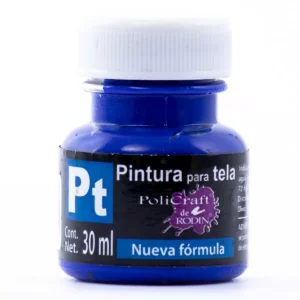 PINTURA TELA POLICRAFT 30ML 1315 AZUL ULTRAMAR ATADO DE 10 PZAS.