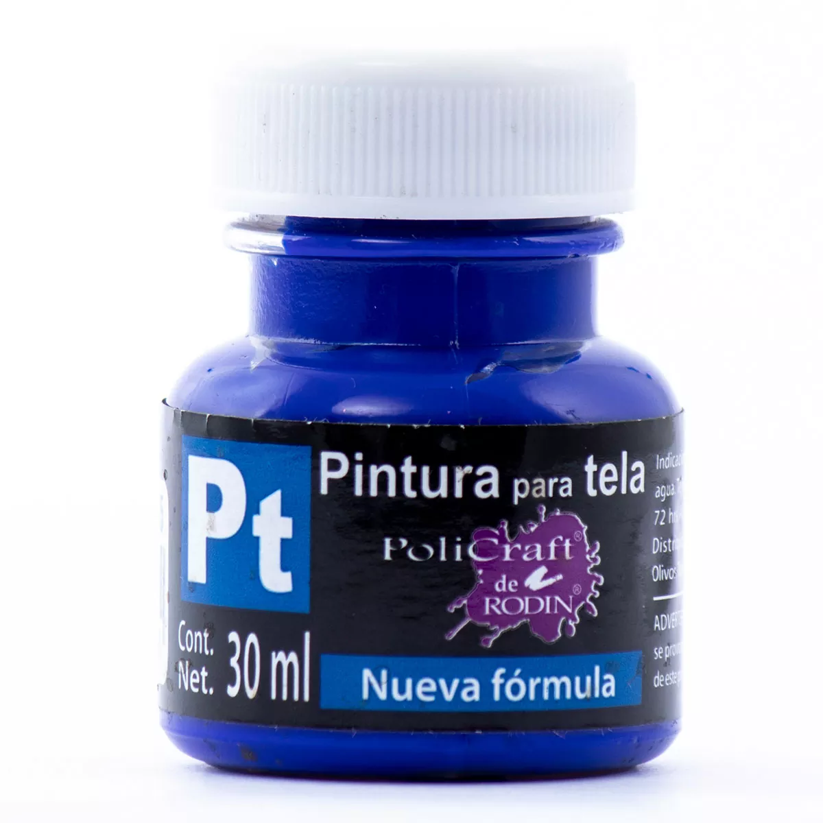 PINTURA TELA POLICRAFT 30ML 1315 AZUL ULTRAMAR ATADO DE 10 PZAS.