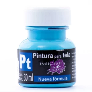 PINTURA TELA POLICRAFT 30ML 1316 AZUL PASTEL ATADO DE 10 PZAS.