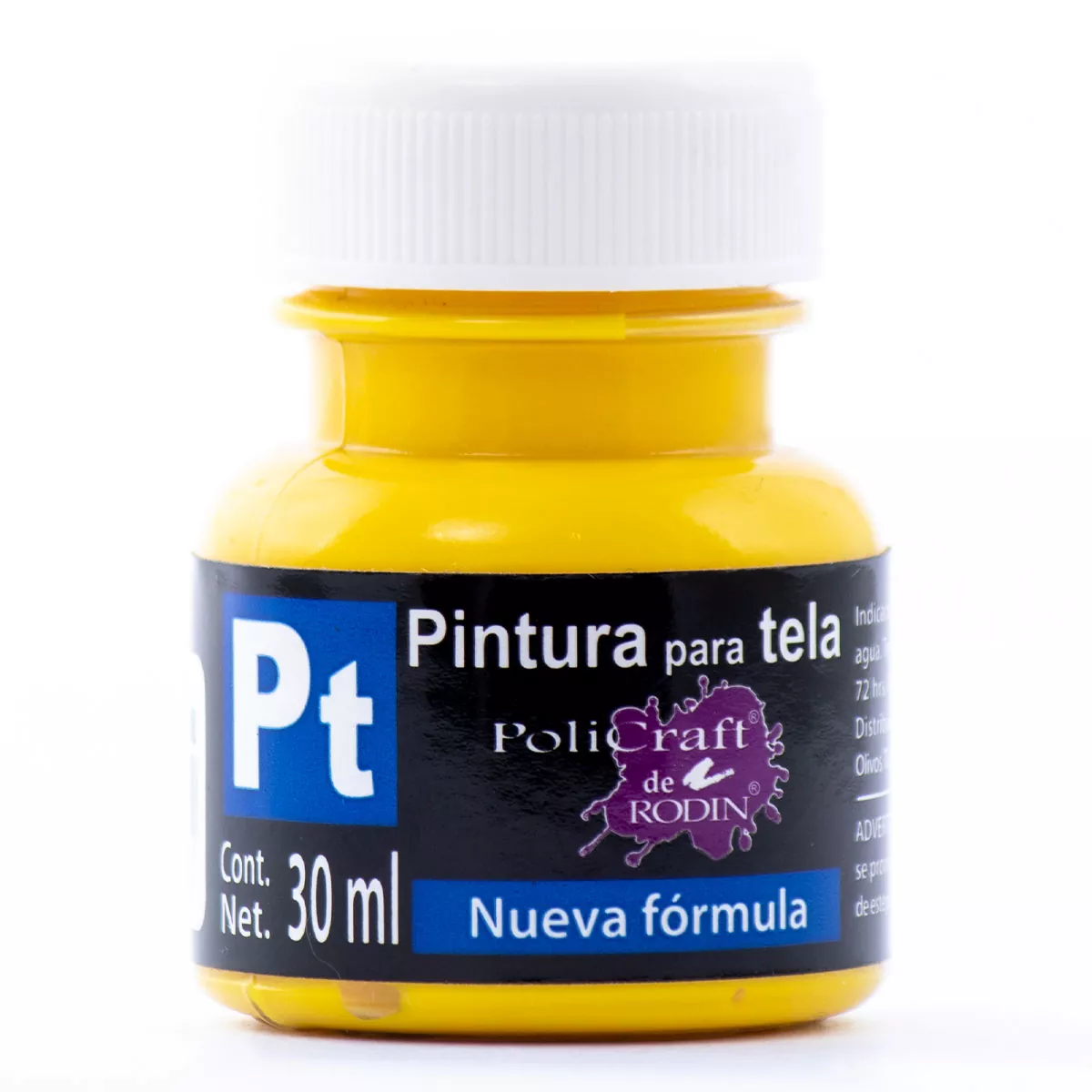 PINTURA TELA POLICRAFT 30ML 1318 AMARILLO MEDIO ATADO DE 10 PZAS.