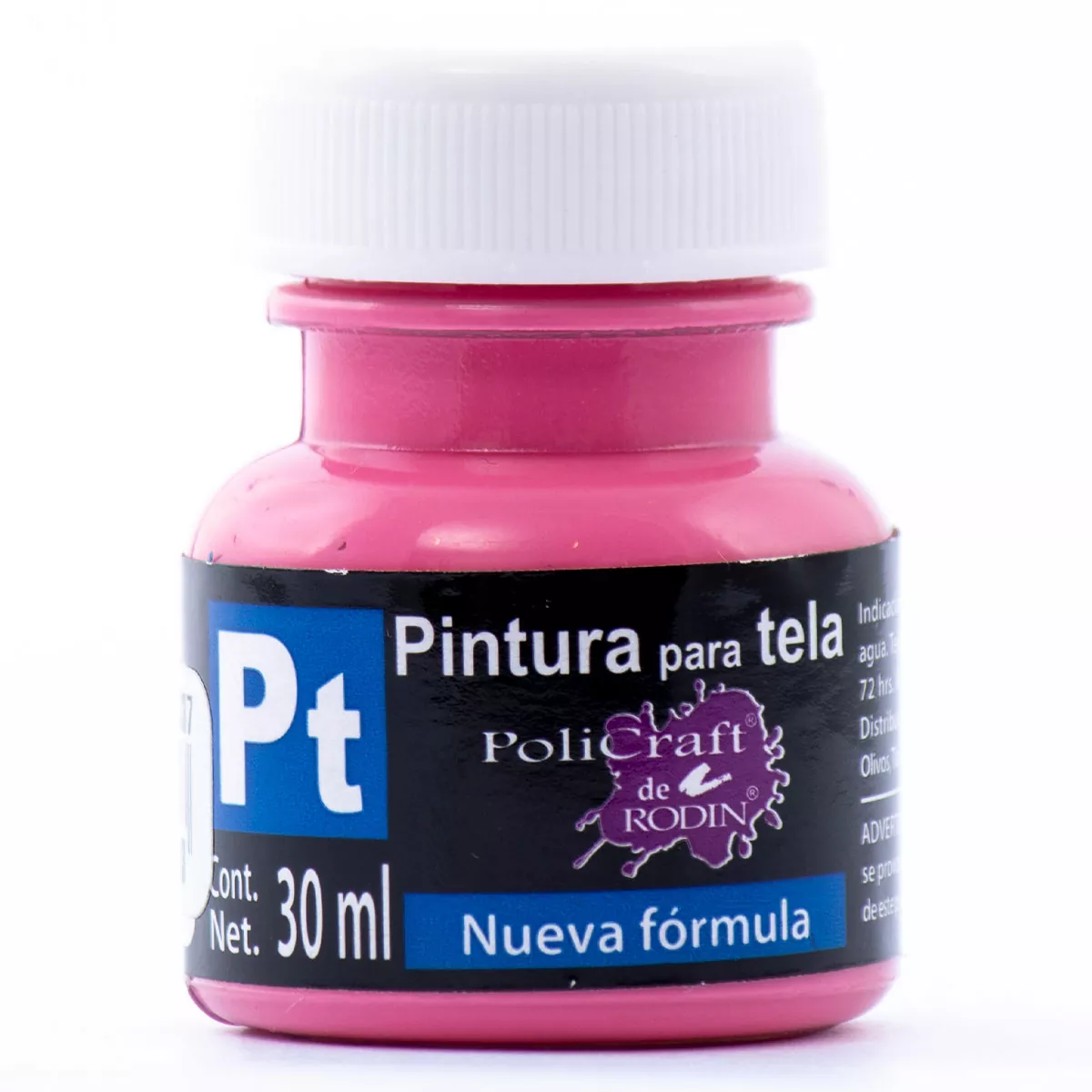 PINTURA TELA POLICRAFT 30ML 1337 ROSA MEXICANO ATADO DE 10 PZAS.