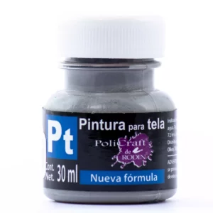 PINTURA TELA POLICRAFT 30ML 1317 GRIS ATADO DE 10 PZAS.
