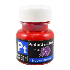 PINTURA TELA POLICRAFT 30ML 1319 CARMIN ATADO DE 10 PZAS.