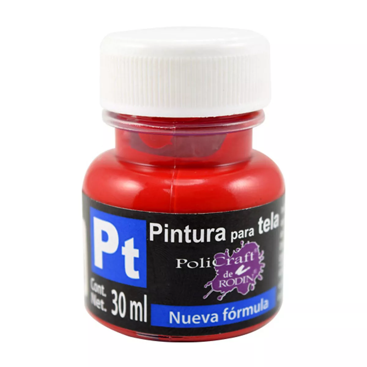 PINTURA TELA POLICRAFT 30ML 1319 CARMIN ATADO DE 10 PZAS.