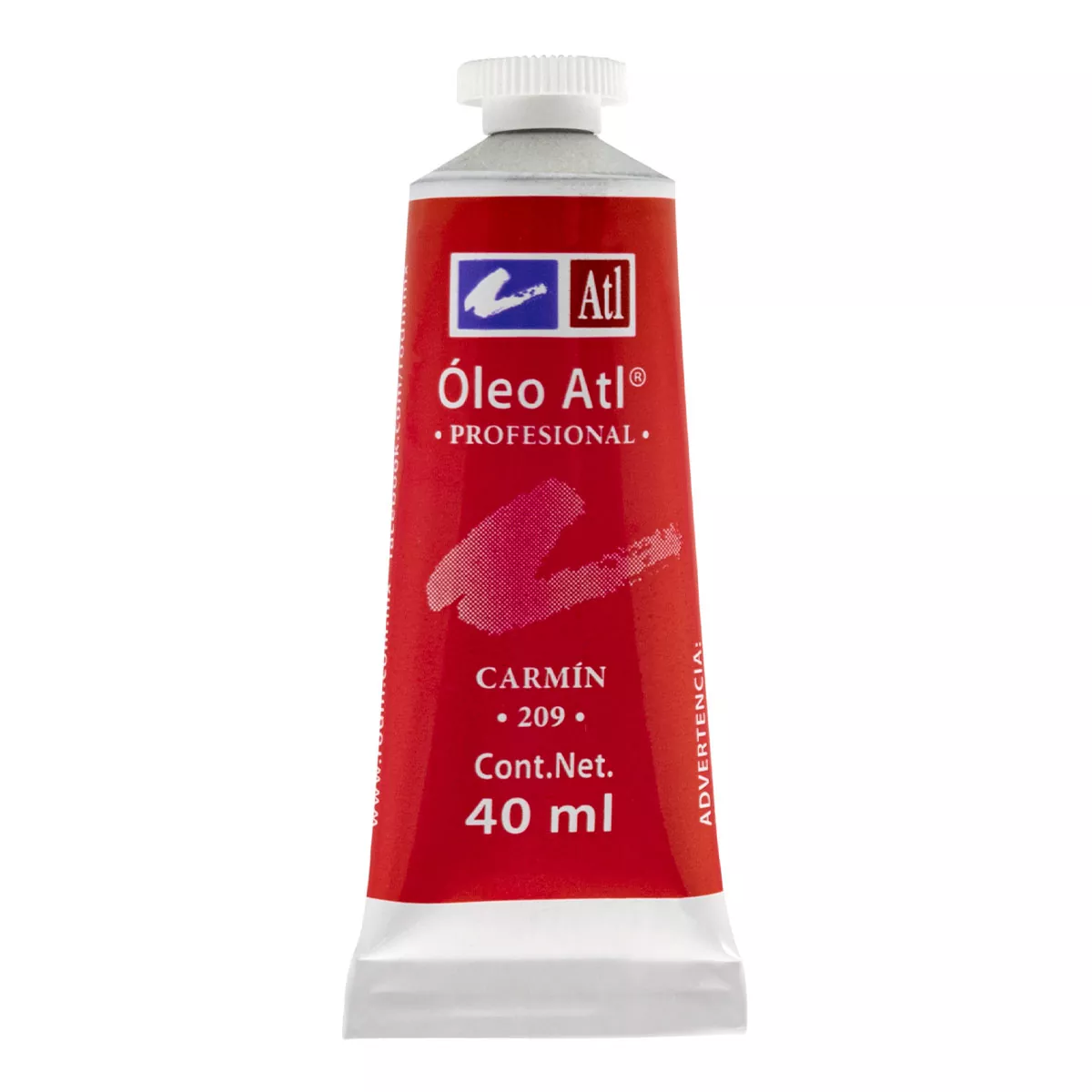 PINTURA OLEO ATL 40ML 209 CARMIN ATADO DE 3 PZAS.